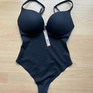 SKIMS black ultimate plunge push up bodysuit. Brand new with tags. Black